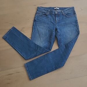 Eileen Fisher Jeans Women's sz 4 Petite Straight Leg Mid Rise Denim Jeans
